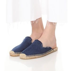 NWOB Soludos Denim Chambray Espadrille Slide Mule